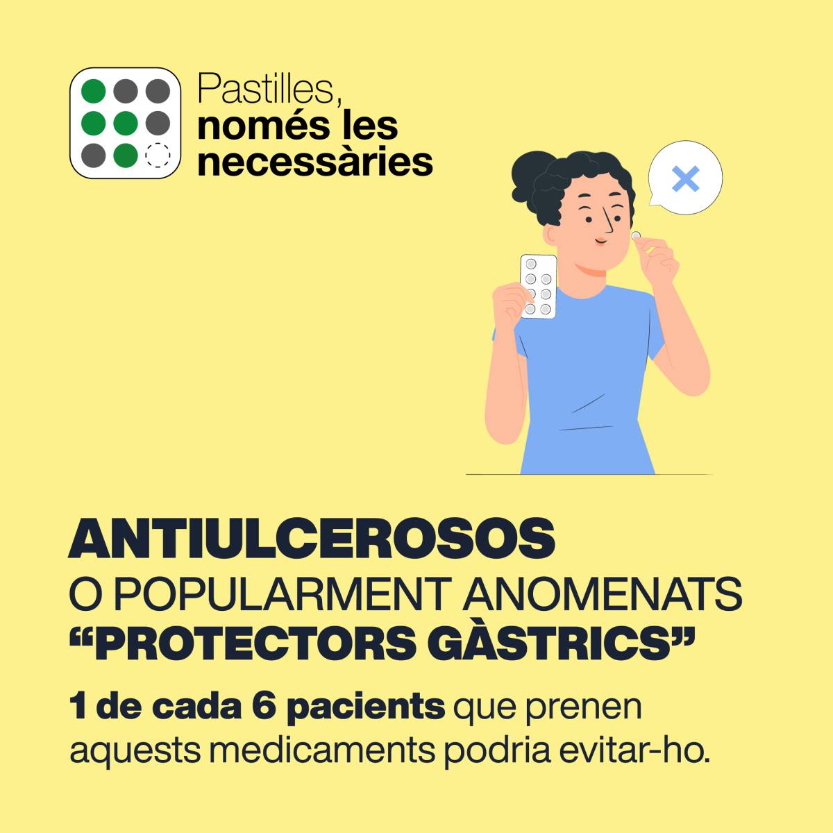 Una imatge de la campanya `Pastilles Necessàries` impulsada per la Generalitat