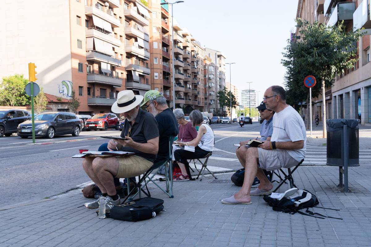 El grup d`Urban Sketchers a Sabadell