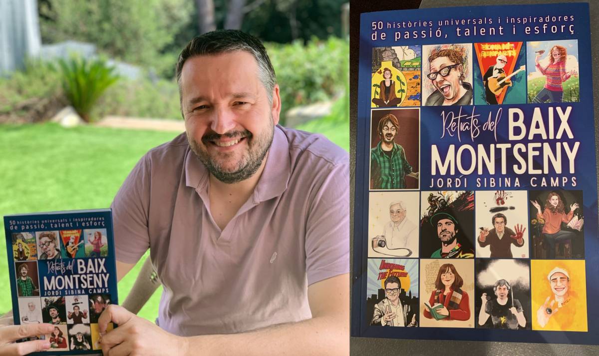 Jordi Sibina i la portada del llibre.