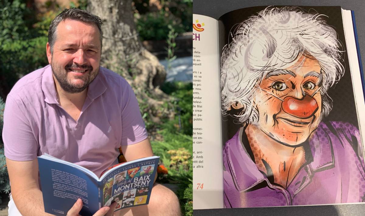 Jordi Sibina i una il·lustració de Claret Papiol.