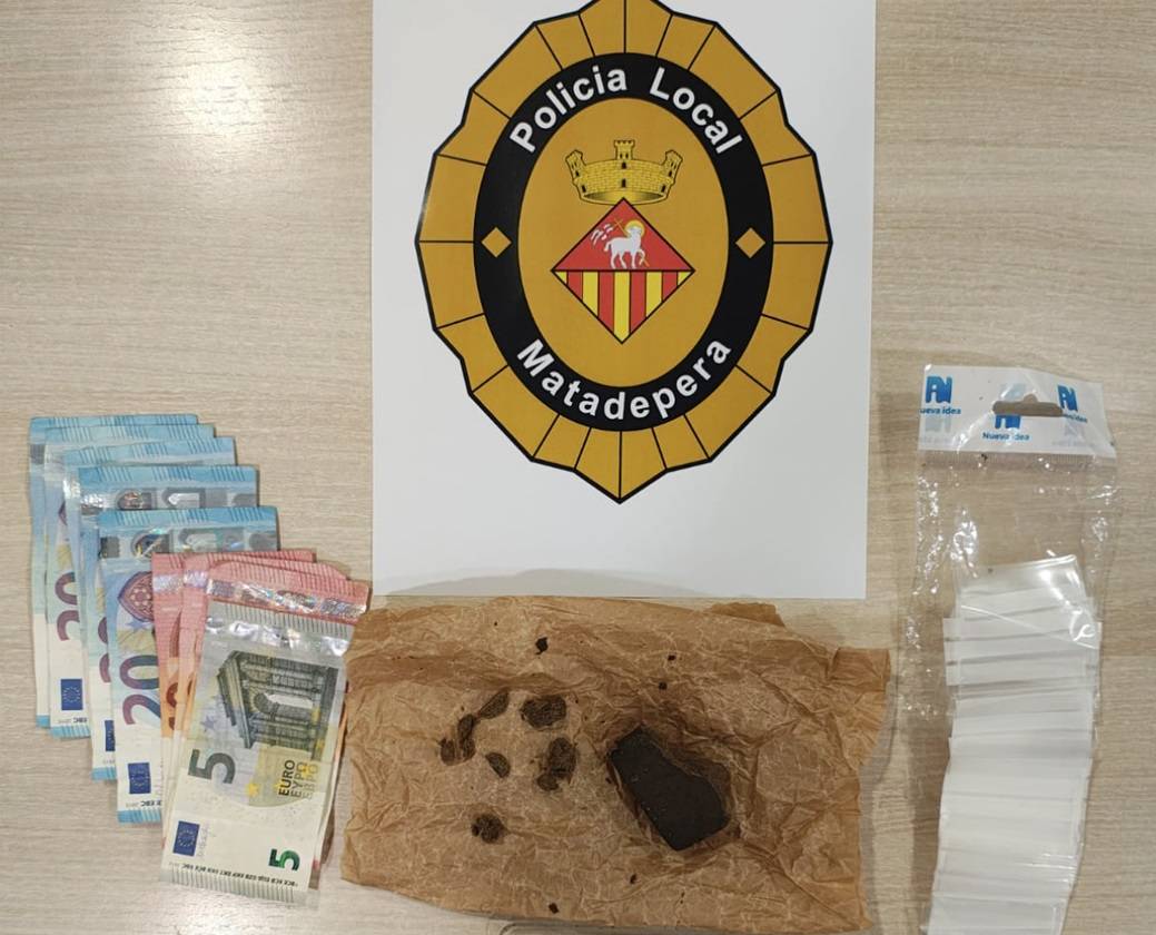 A la imatge, el material intervingut - Policia local de Matadepera