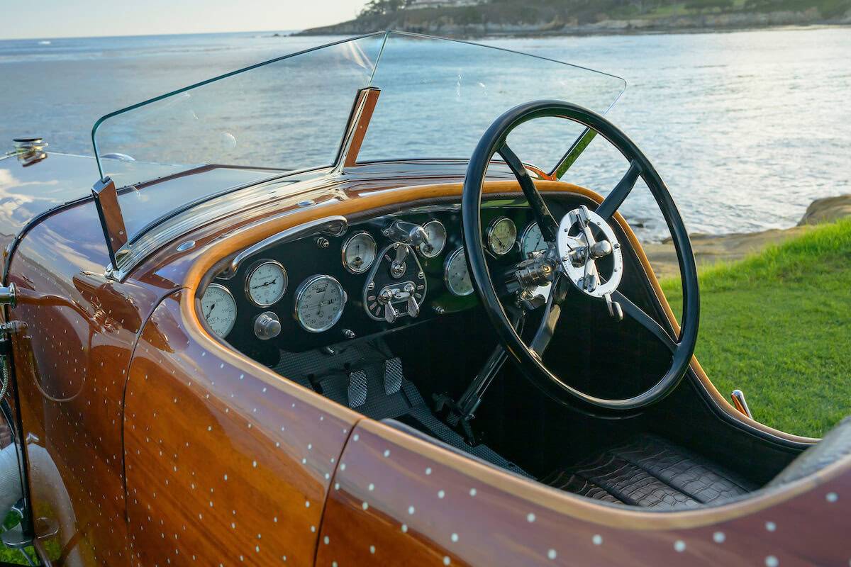 Detalls de l'Hispano Suiza H6C Torpedo  - Pebble Beach Concours d'Elegance