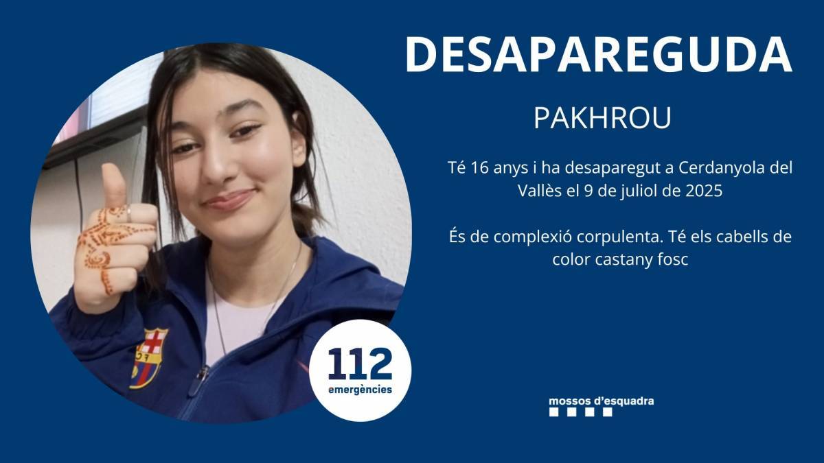 Busquen una menor desapareguda el passat 9 de juliol a Cerdanyola