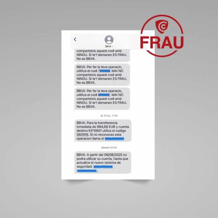 Alerta per ciberestafa bancària a través d'accessos falsos al teu compte