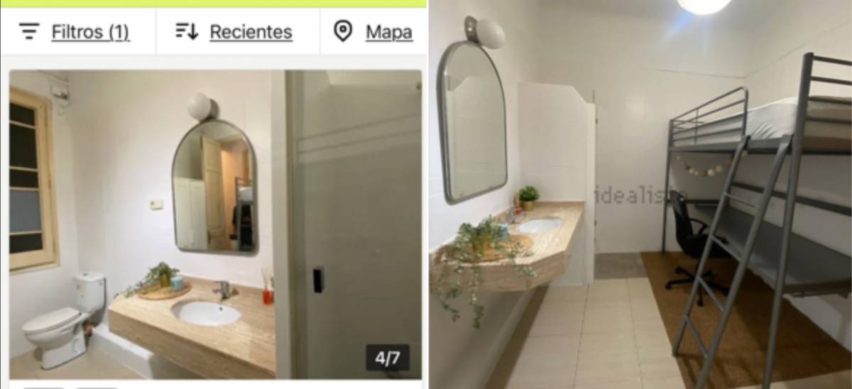 Indignació per un infrahabitatge a l’Eixample: 400 euros per un lavabo amb llitera