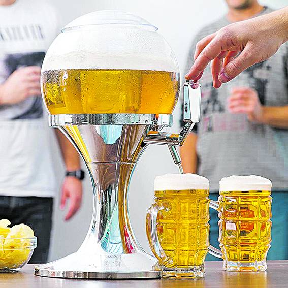 Dispensador per a cervesa platejat i transparent - Dispensador per a cervesa platejat i transparent