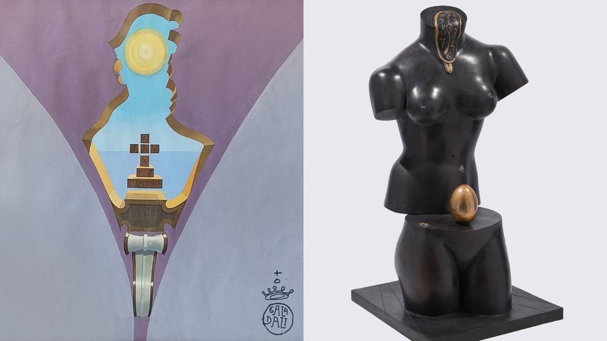 Subhasten una pintura inèdita i una escultura icònica de Salvador Dalí