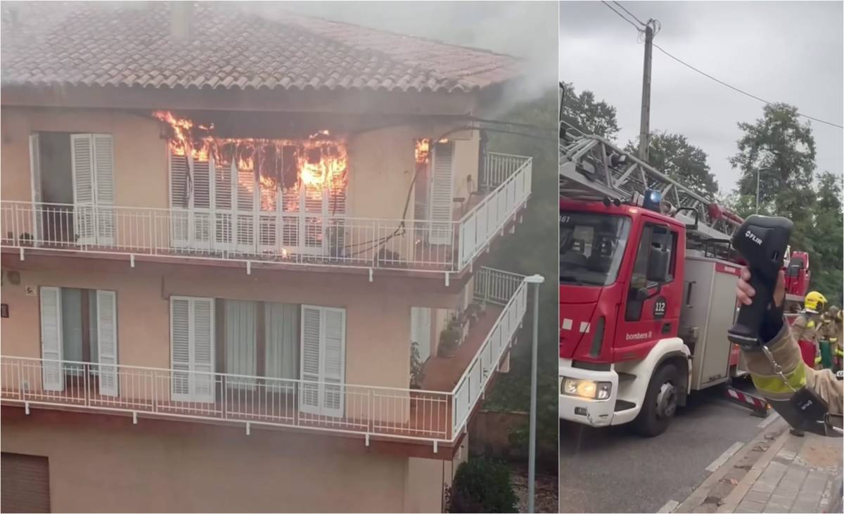 Rescaten una persona d'un incendi a Hostalric