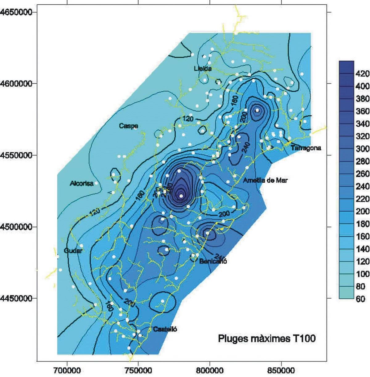 Mapa de pluges. - Mapa de pluges.