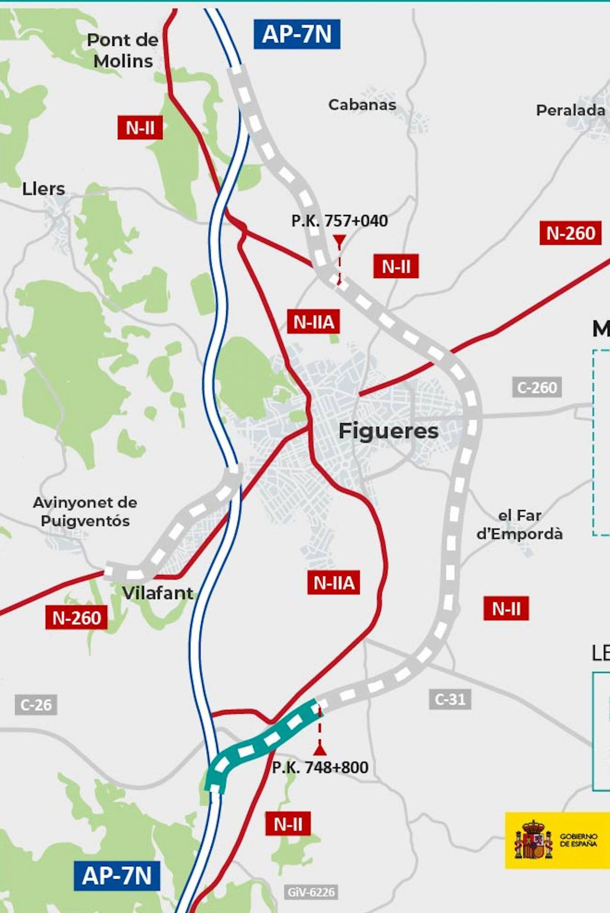 Croquis de l`actuació per connectar l`AP-7 amb la variant de Figueres pel sud - Ministeri de Transports Croquis de l`actuació per connectar l`AP-7 amb la variant de Figueres pel sud