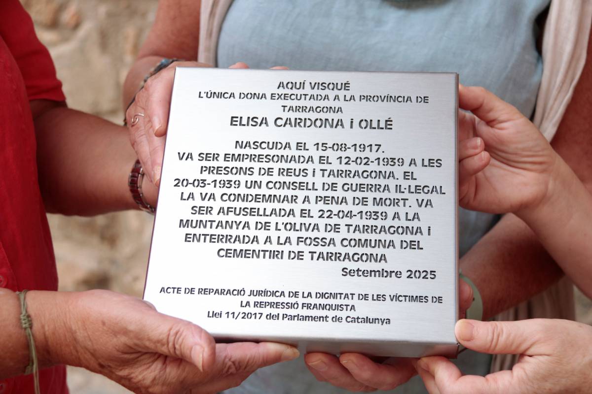 Duesaigües manté viva la memòria d'Elisa Cardona, l'única dona afusellada pel franquisme al Camp de Tarragona