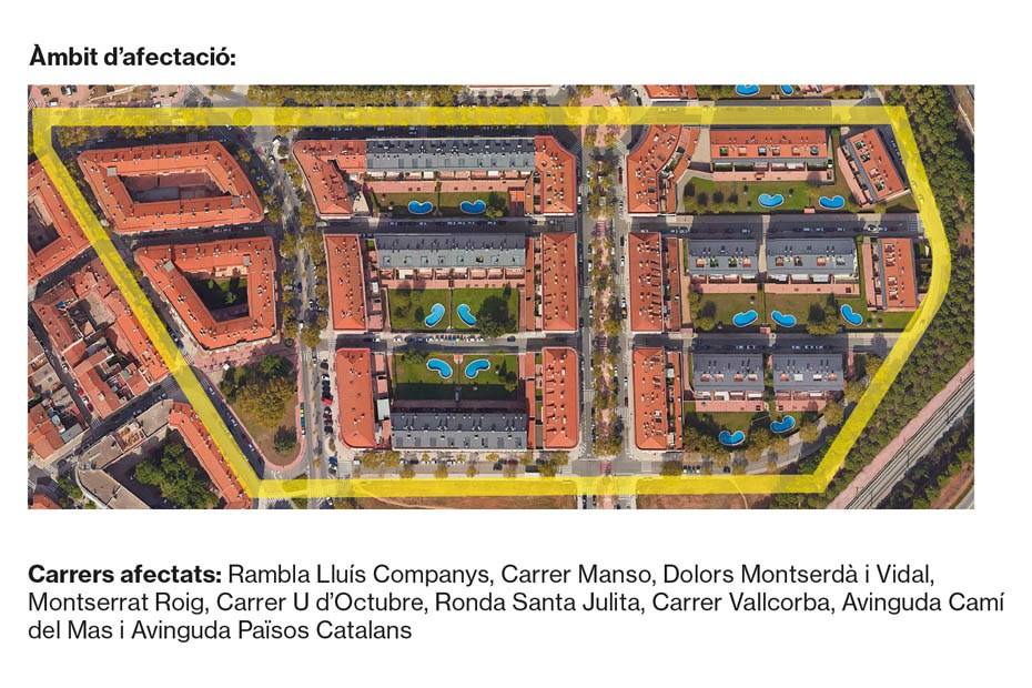 Zona afectada per les obres a la xarxa d`abastament de Sant Quirze - Cedida Zona afectada per les obres a la xarxa d`abastament de Sant Quirze