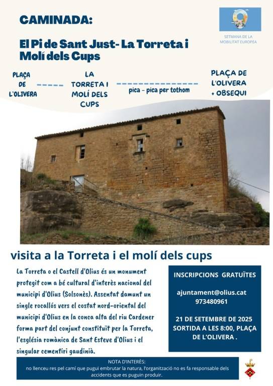 Olius i Riner organitzen caminades aquest proper diumenge 21 de setembre 