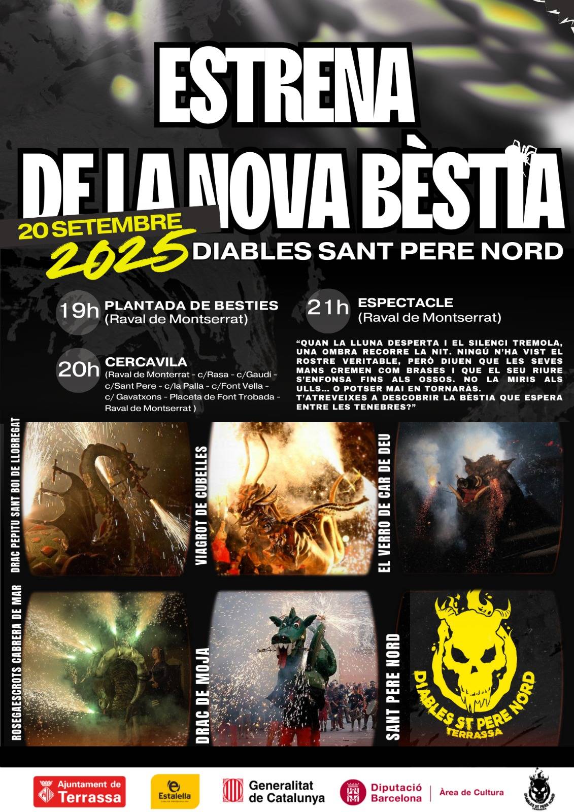 Cartell estrena bèstia Diables de Sant Pere Nord