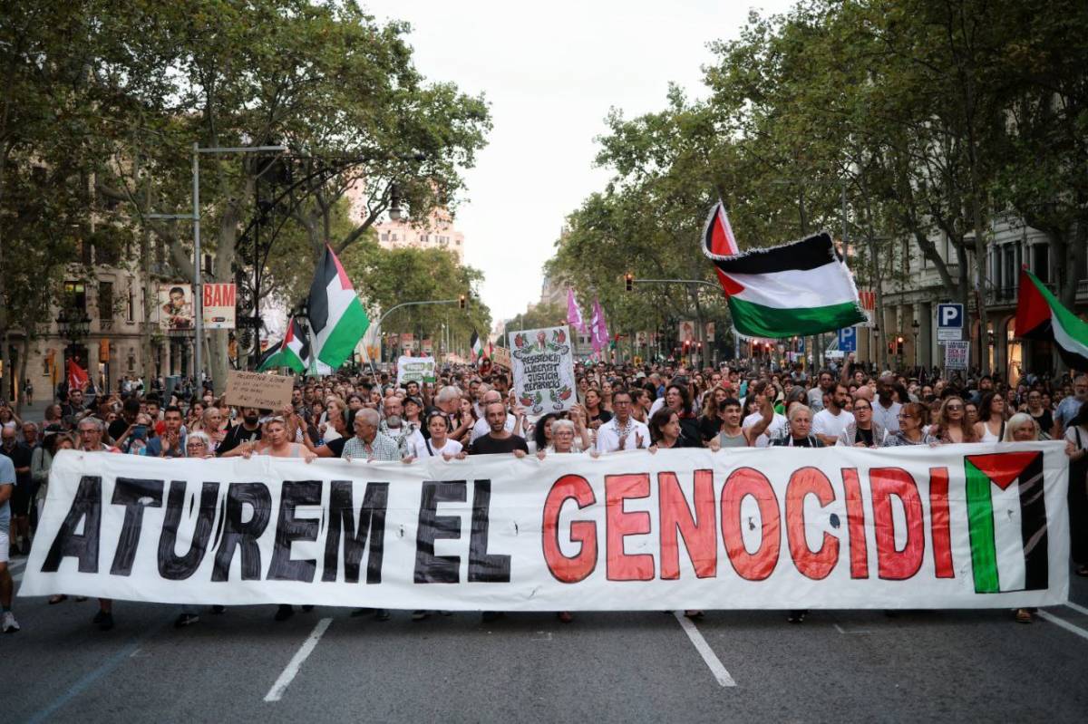 Les protestes barcelonines per Palestina insisteixen: el focus també està a la UE