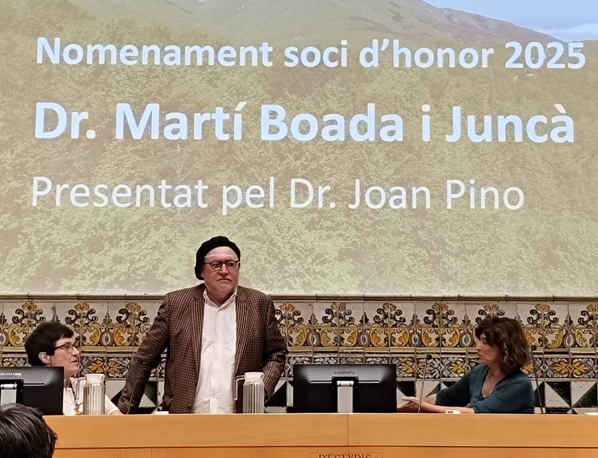 Martí Boada, soci d`Honor de la Institució d`Història Natural.