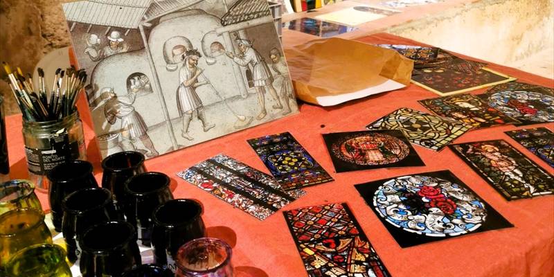 Artesans medievals: fem vitralls 