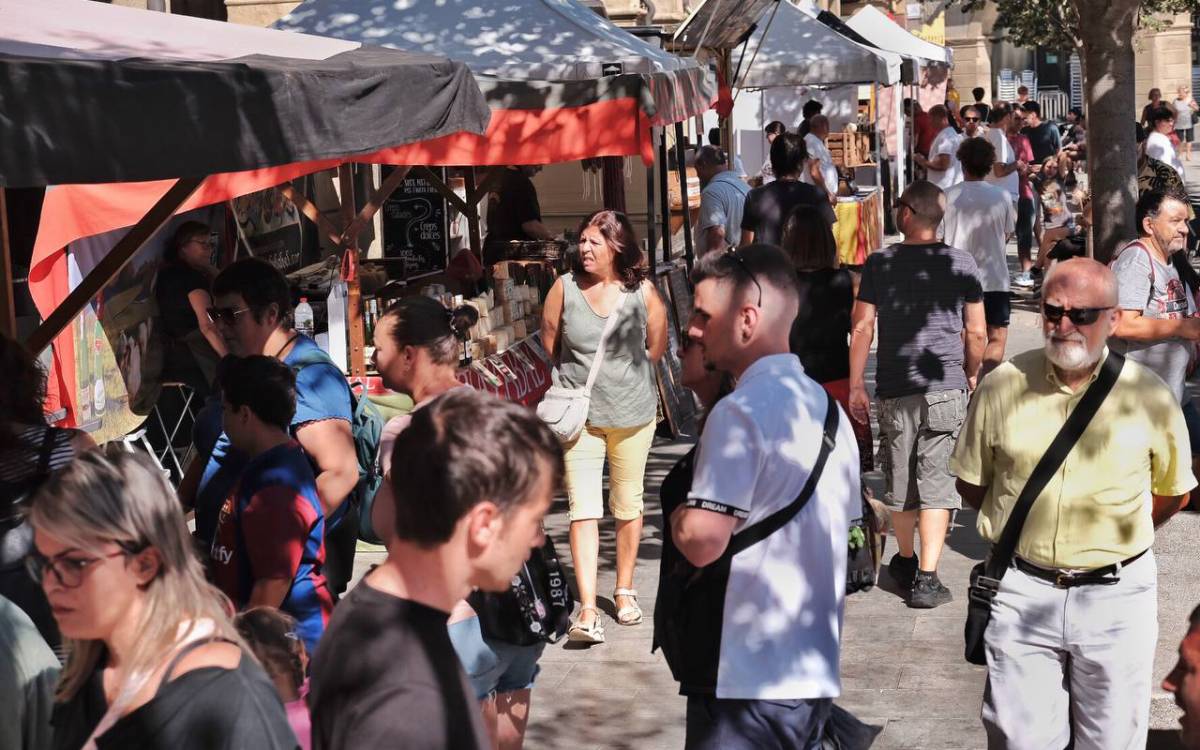 Imatge d`arxiu de la Fira del Porc i la Cervesa de Manlleu.