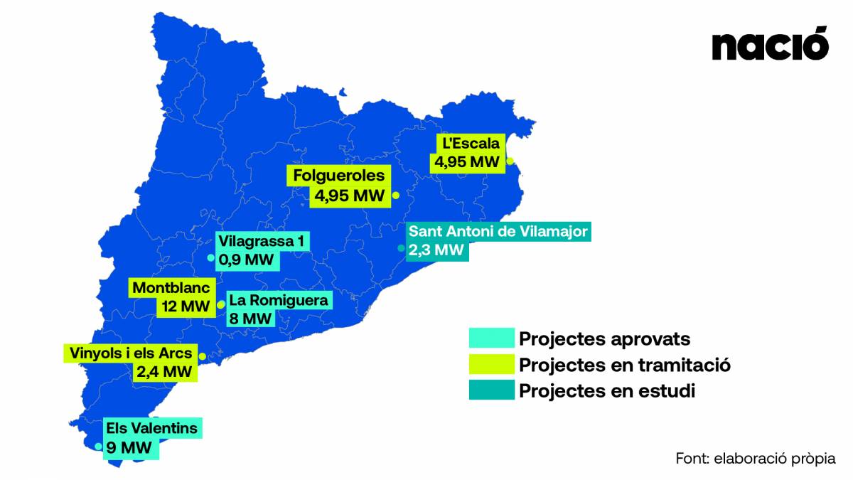 Mapa dels projectes d`agrovoltaica