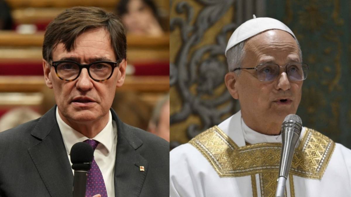 Salvador Illa, primera autoritat de l'Estat en reunir-se amb el nou Papa