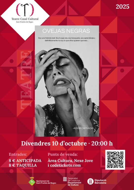 L'actor santfruitosenc Adrià Capsada estrenarà al Teatre Casal Cultural «Ovejas Negras»
