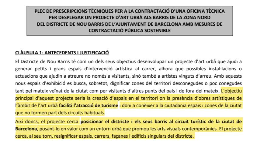 La licitació del Laboratori d`art urbà a Nou Barris