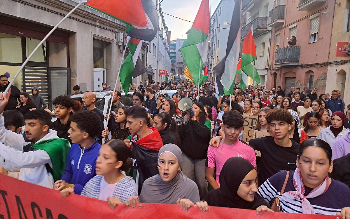 Manifestació a Manresa contra l`assalt d`Israel a la Global Sumud Flotilla