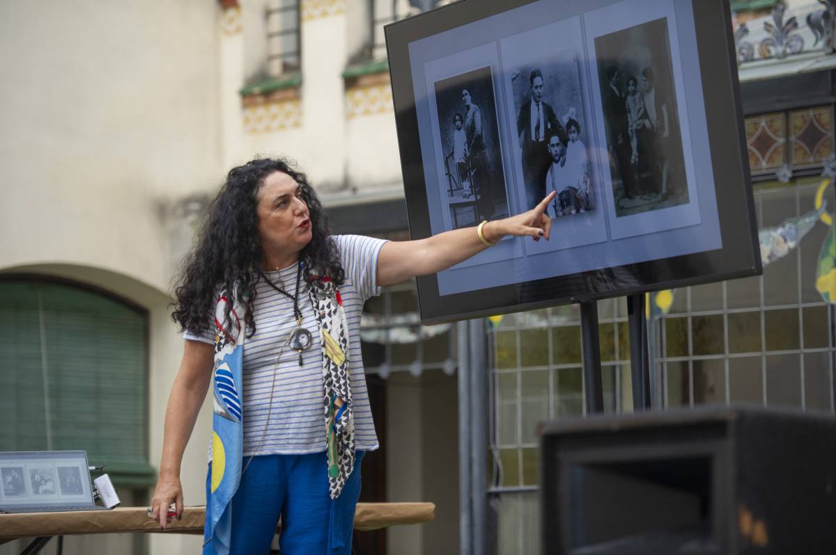 Cristina Cruces, durant l'acte a Terrassa - 