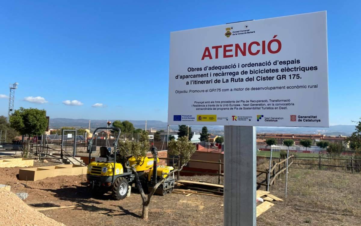 La Ruta del Cister estrena estacions d’aparcament i recàrrega de bicicletes elèctriques