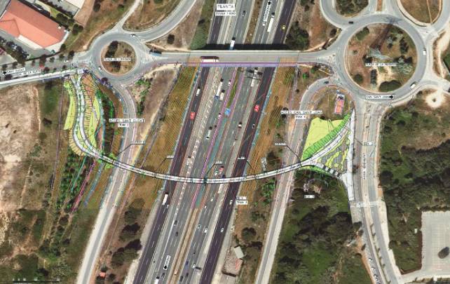 Un gran pont travessarà els carrils de l’AP-7 i la B-30 a Sant Cugat