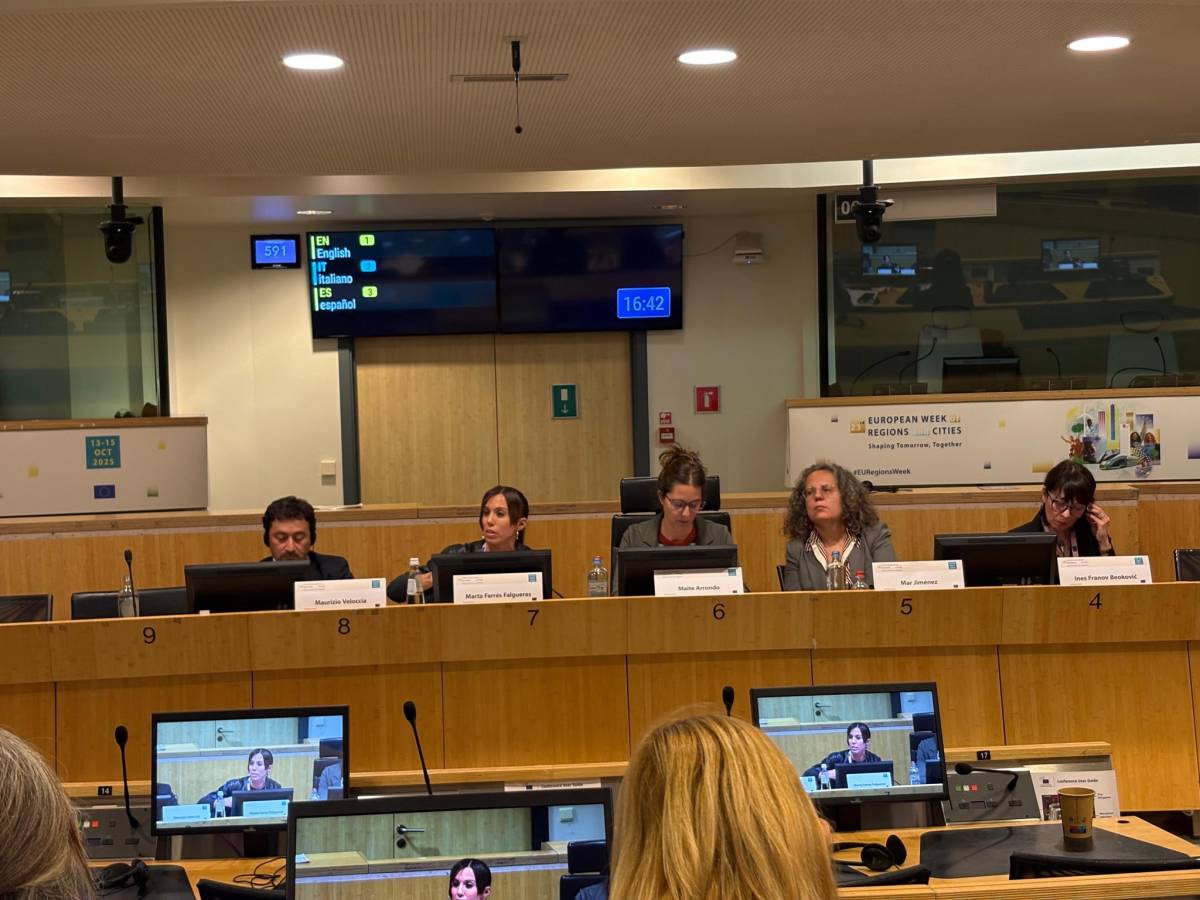 Farrés, durant la seva intervenció en la Setmana Europea de les Regions i les Ciutats - Cedida (Ajuntament de Sabadell) Farrés, durant la seva intervenció en la Setmana Europea de les Regions i les Ciutats