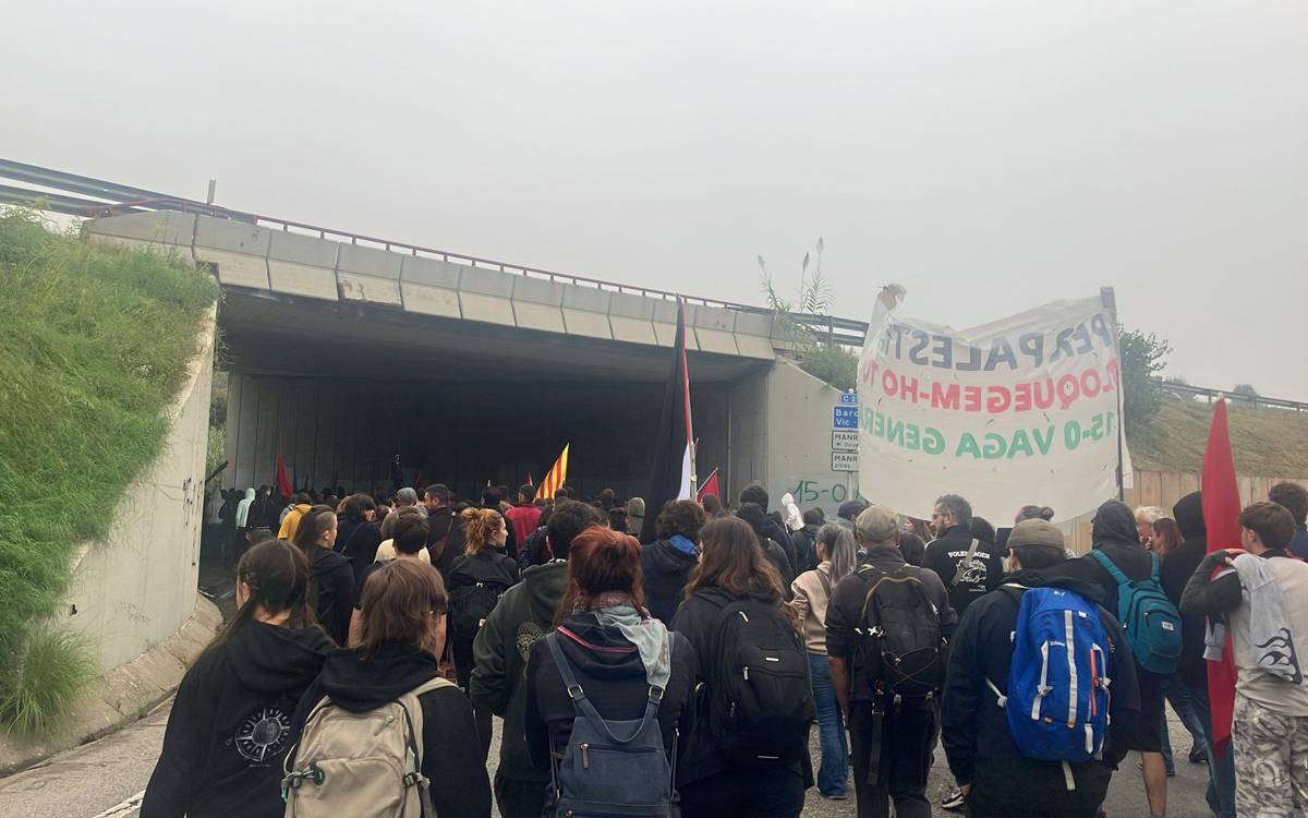Tallada la C-55 nord i la C-25 a Manresa per la vaga en suport a Palestina