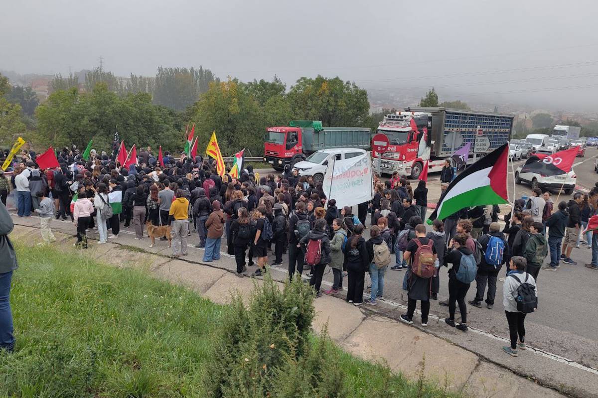 Els talls quilomètrics a les carreteres protagonitzen la vaga general per Palestina