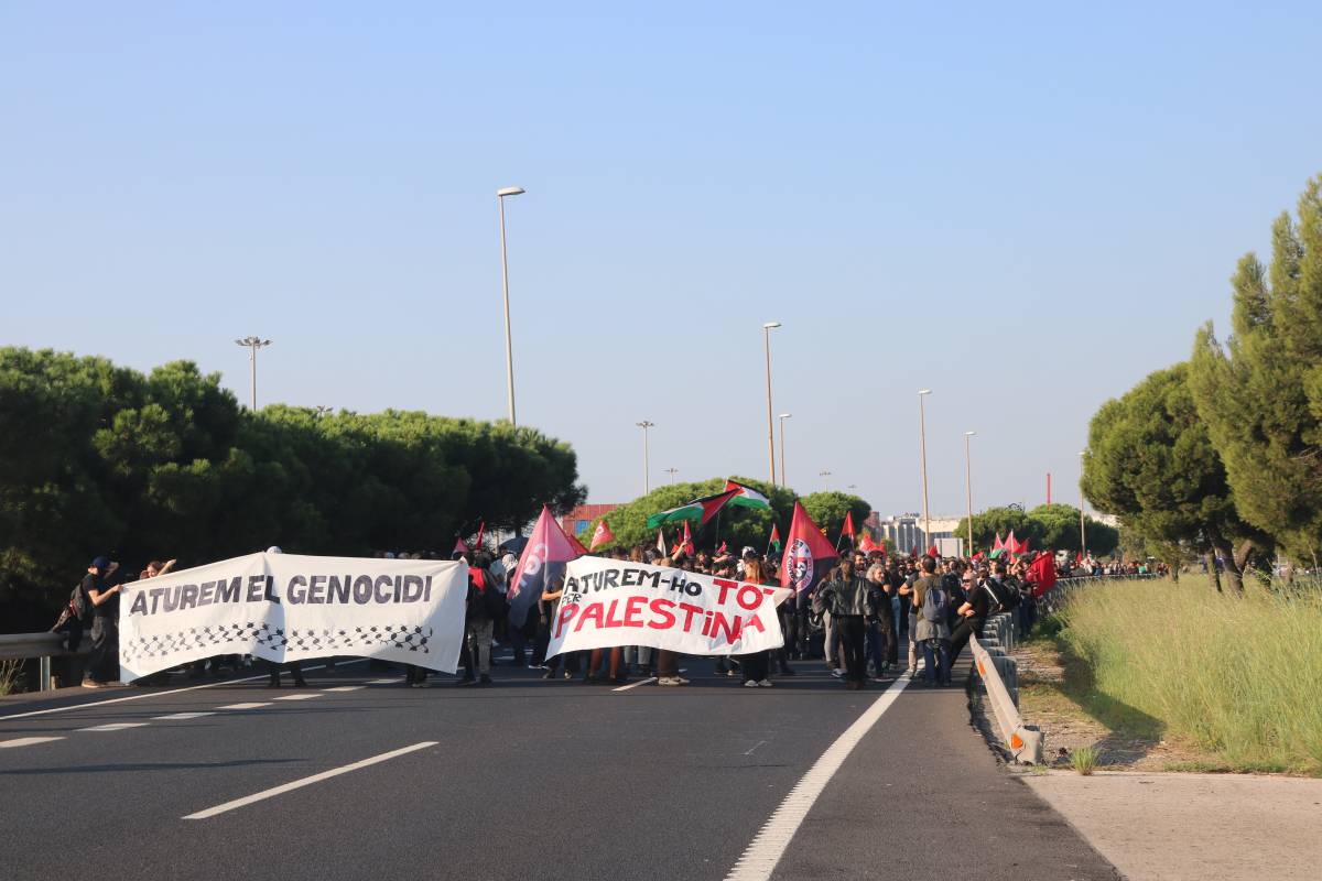 Els talls quilomètrics a les carreteres protagonitzen la vaga general per Palestina