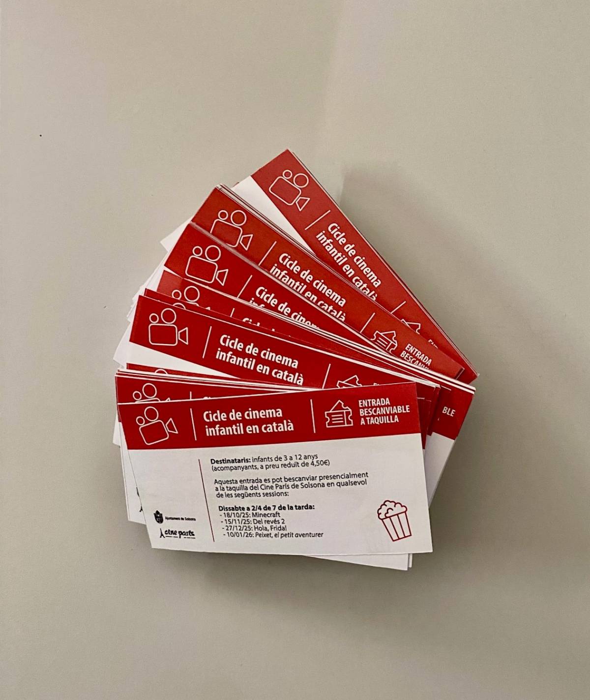 La regidoria d’Infància de Solsona fomenta el consum de cinema en català amb 420 invitacions per al CINC