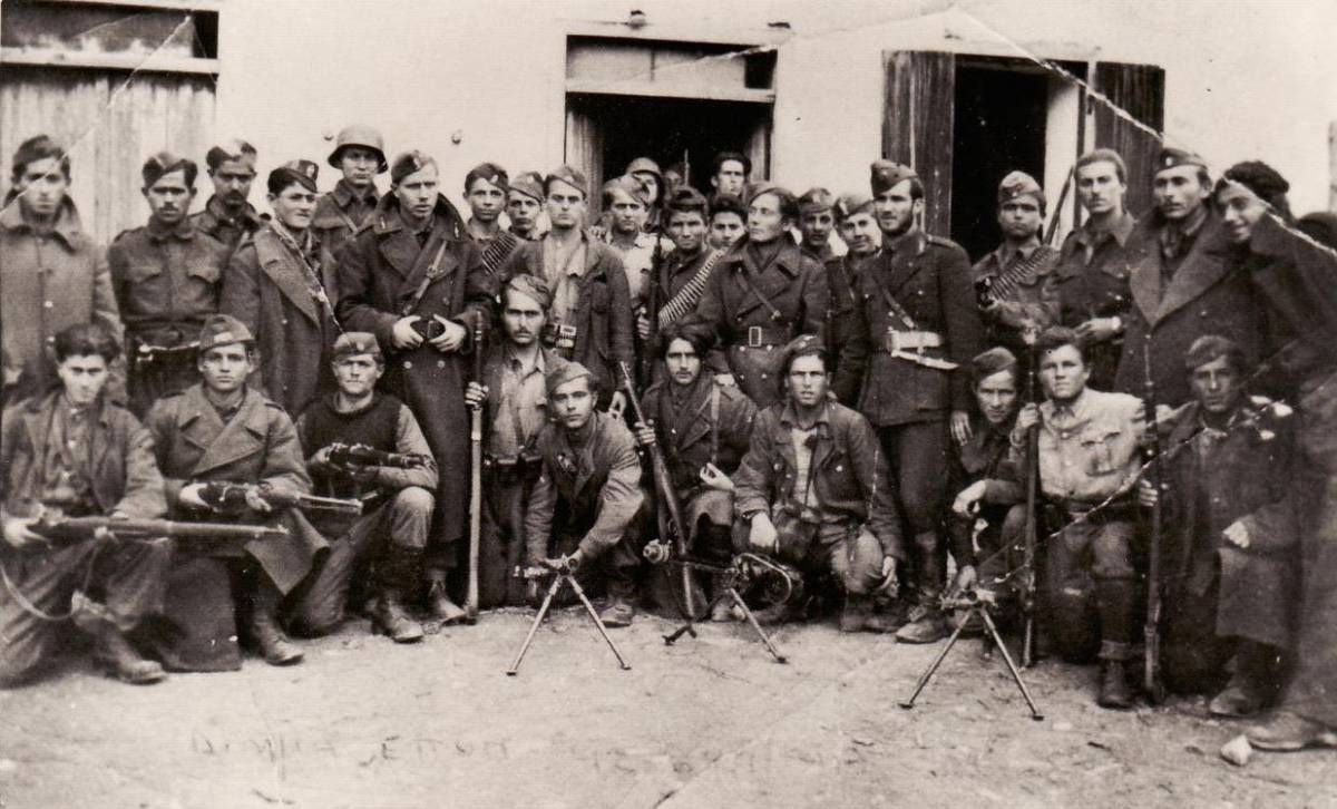 Combatents de l`Exèrcit Popular d`Alliberament Grec (ELAS), la resistència comunista on estava integrat Nikos Godas