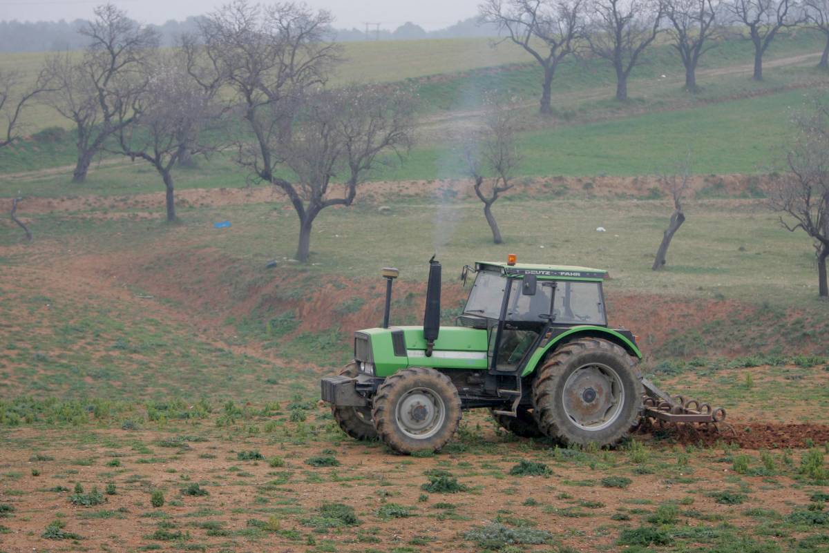 Tractor treballant al camp - Nebridi Aróztegui Tractor treballant al camp