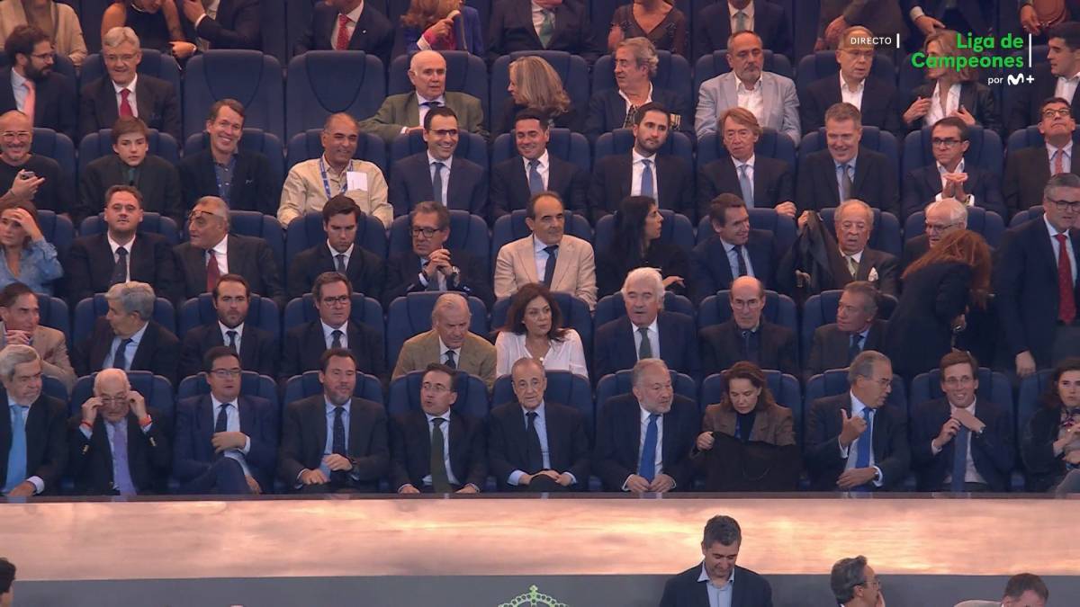 La llotja del Bernabéu, en el partit del passat dimecres entre Reial Madrid i Juventus. - X La llotja del Bernabéu, en el partit del passat dimecres entre Reial Madrid i Juventus.