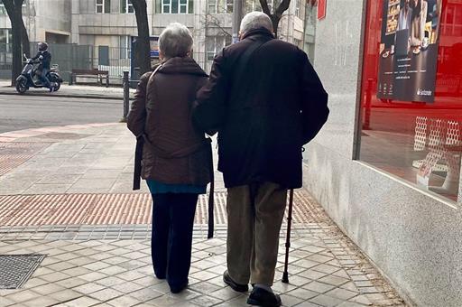Pareja de pensionistas paseando - 