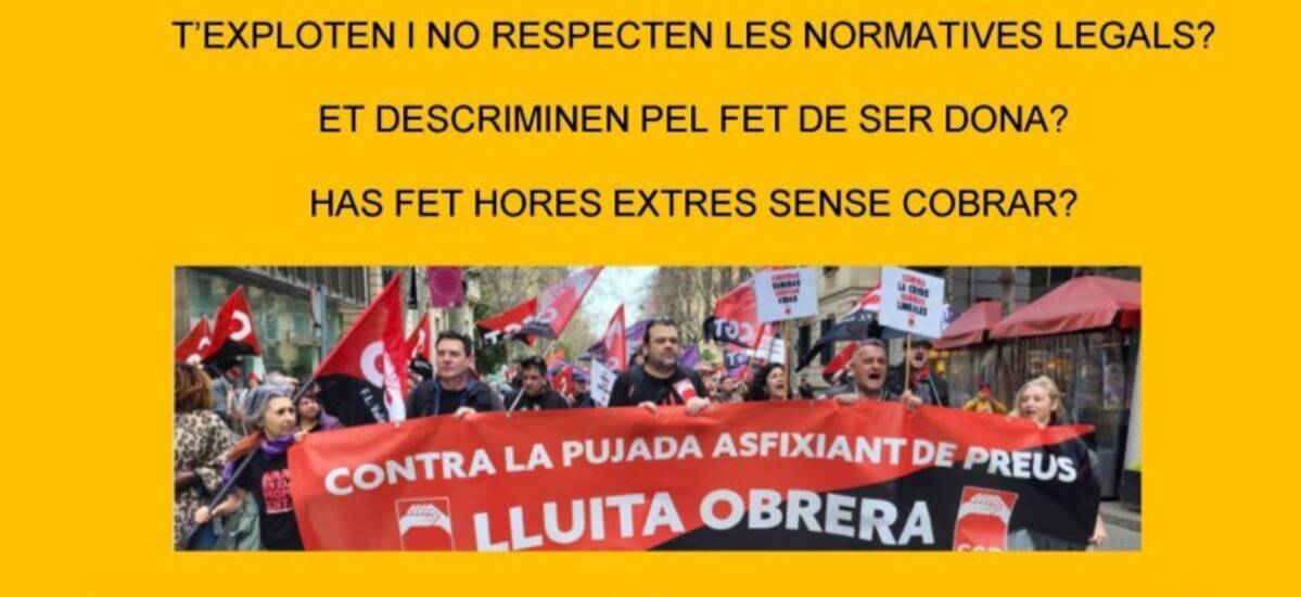 CGT Ebre instal·la un punt d’assessorament laboral i recollida d’aliments on VOX va situar-se fa una setmana a Tortosa