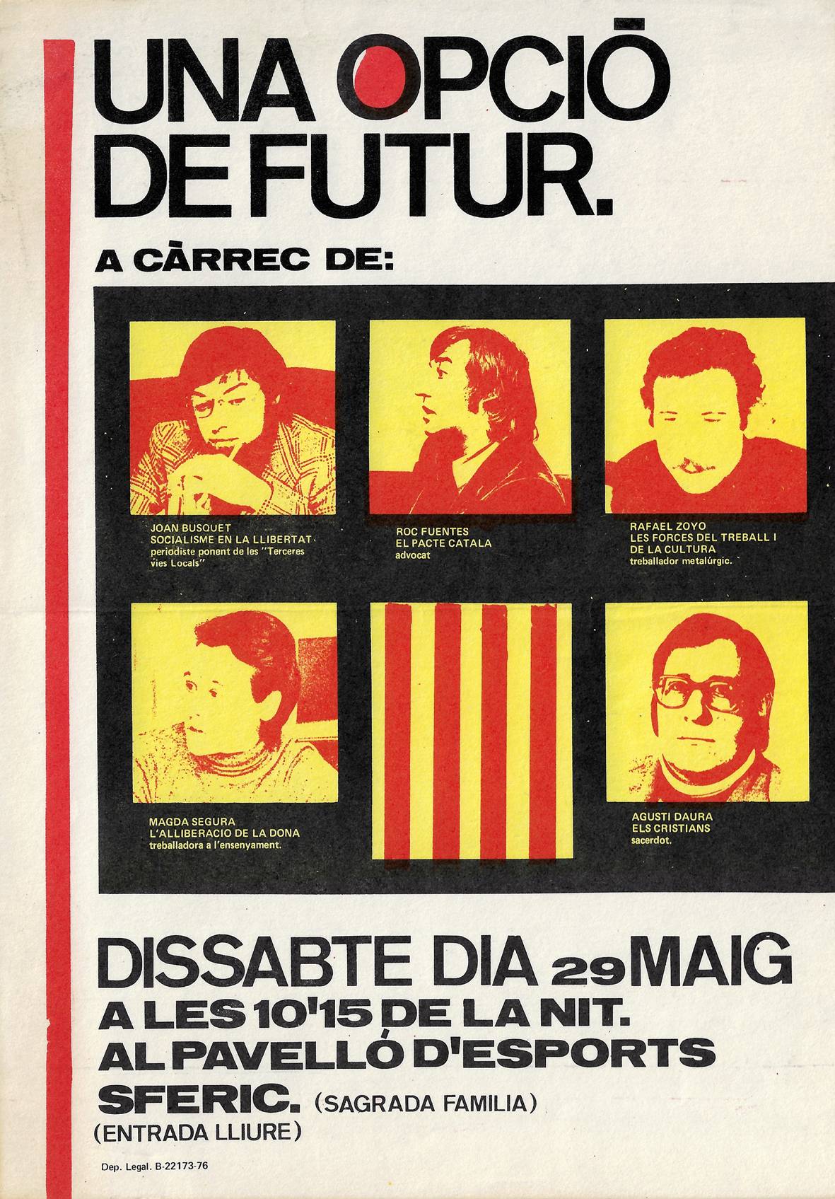 Fulletó que anunciava, sense fer-ho, del primer miting del PSUC, sota el lema “Una opció de futur”   - arxiu pau monterde