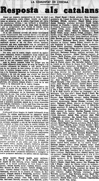 Article de Pompeu Fabra contra els que inclouen Occitània al marc català i també contra els que el redueixen només al Pr