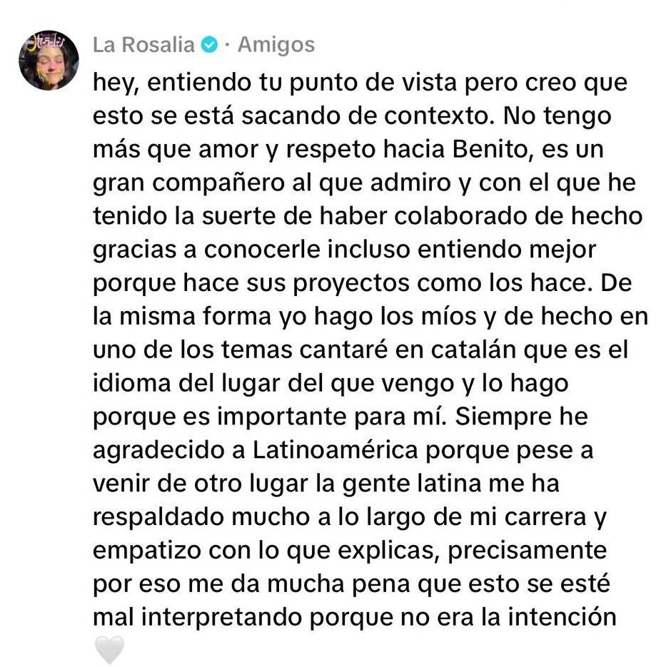 Rosalía confirma que cantarà en català a través d`un comentari a TikTok - Next Rosalía confirma que cantarà en català a través d`un comentari a TikTok