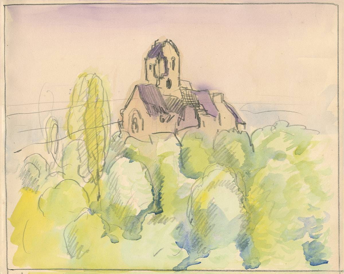 Aquarel·la d`Antoni Vila Arrufat, `viatge al front de guerra francès, 1920` - Antoni Vila Arrufat Aquarel·la d`Antoni Vila Arrufat, `viatge al front de guerra francès, 1920`