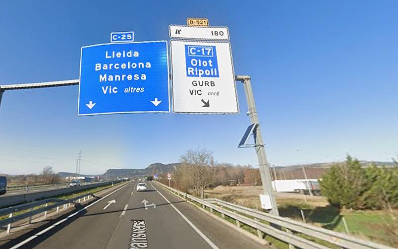 Liciten les obres de millora de les connexions entre la C-17 i la C-25 i d'accés a Vic i Gurb