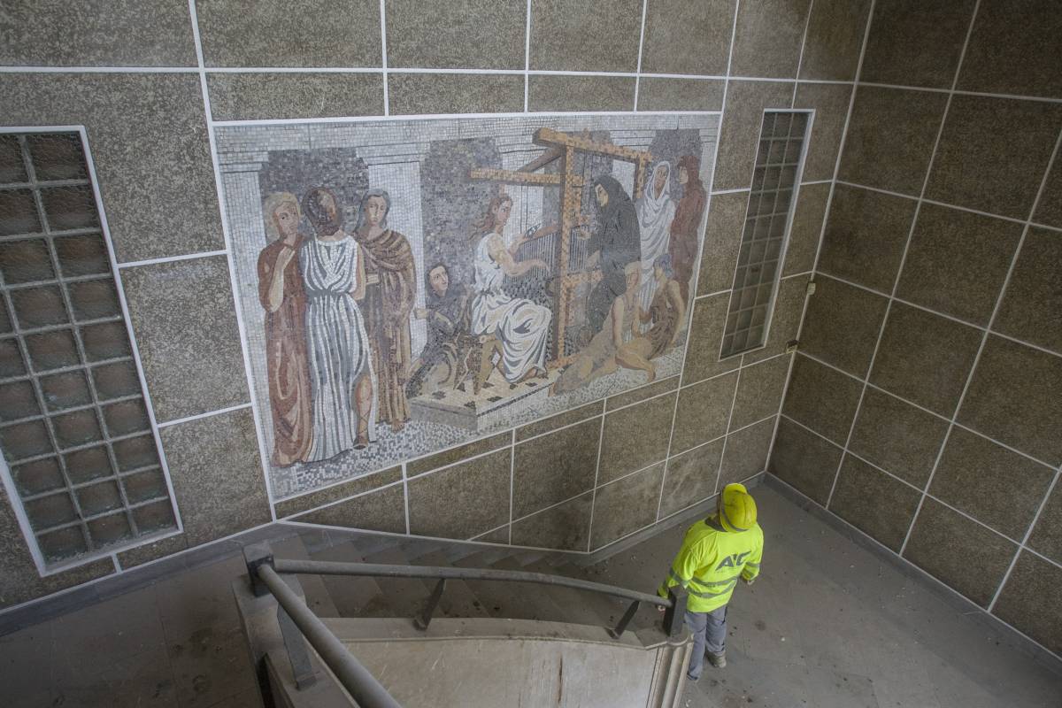 Un dels mosaics interiors de La Magdalena - Nebridi Aróztegui Un dels mosaics interiors de La Magdalena