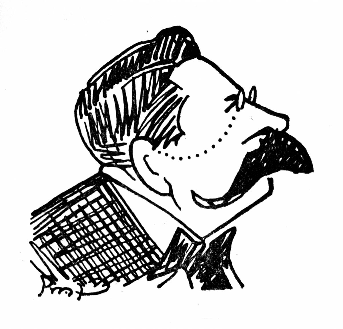 Una caricatura del músic feta per Pere Prat - Fons Arxiu Tobella Una caricatura del músic feta per Pere Prat