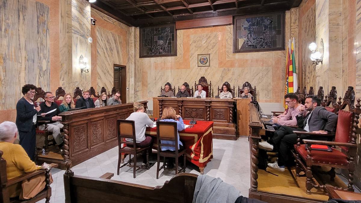 Cristina Arnau defensa la moció a la Sala de Plens de Berga - Lídia López