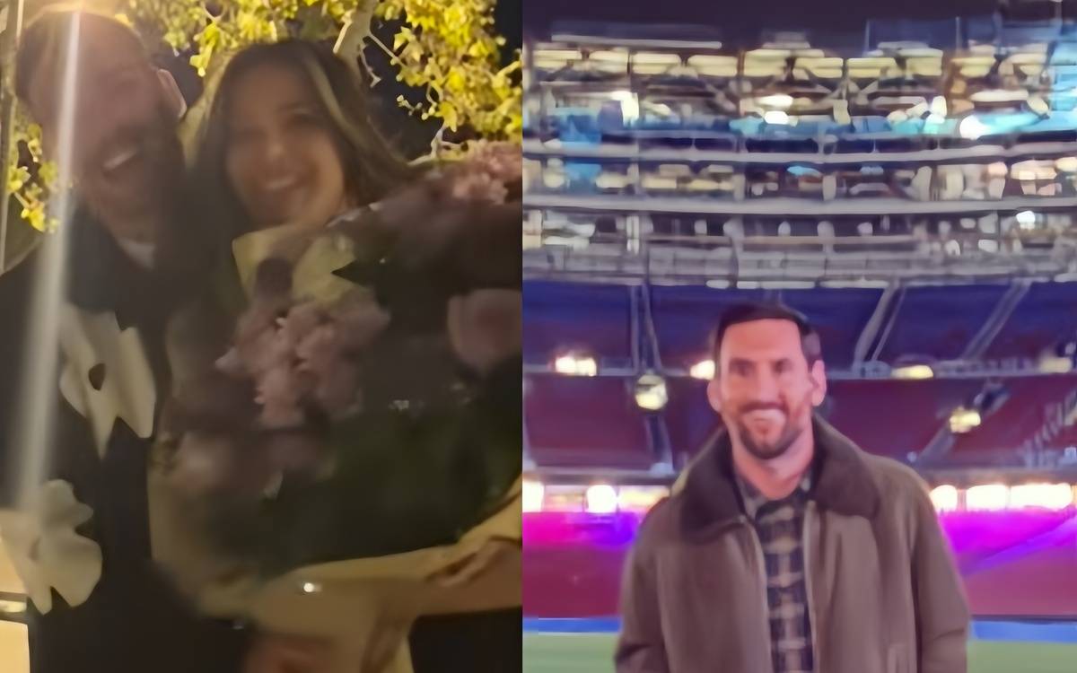 Així van veure Messi per Barcelona: irromp al vídeo d'una parella acabada de prometre's de camí al Camp Nou