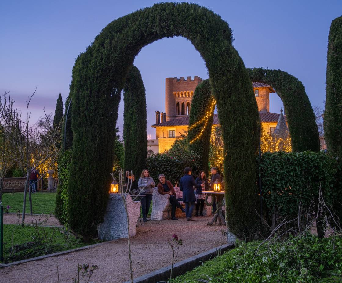 Jardins romàntics de la Torre d`en Feu, segons la IA